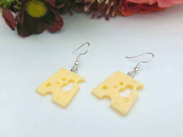 Käse Scheiben Ohrringe